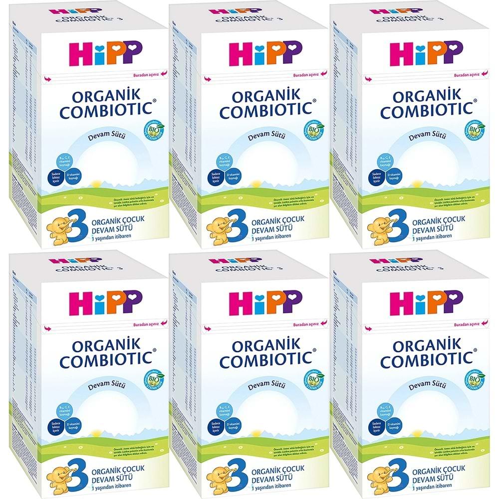 Hipp Organik Combiotic Bebek Devam Sütü 800GR No:3 (9. Aydan İtibaren) (6 Lı Set)