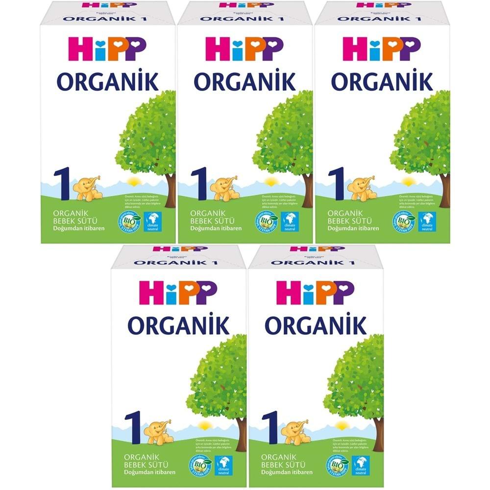 Hipp Organik Bebek Sütü 600GR No:1 (1. Aydan İtibaren) (5 Li Set)