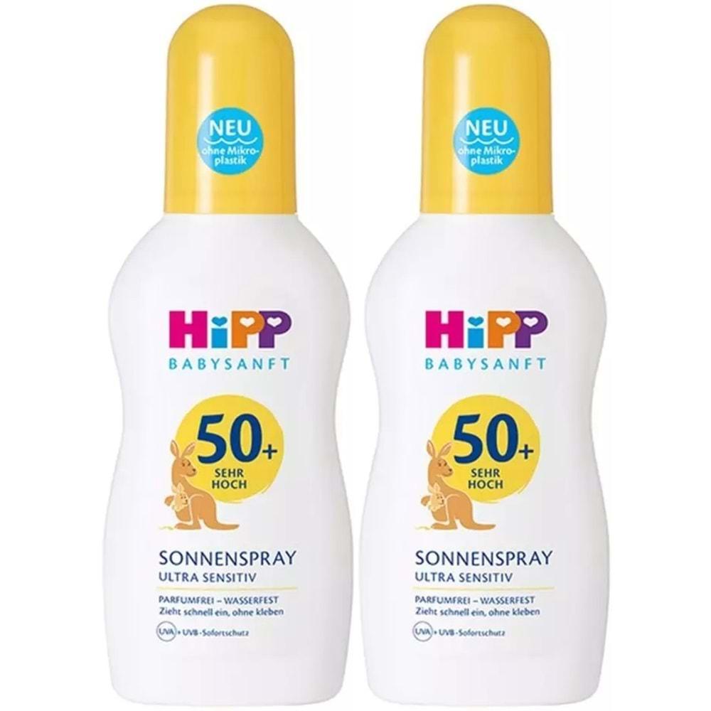 Hipp Babysanft Sprey Güneş Kremi Sonnenspray 50+ Faktör Ultra Sensıtıv 150ML Sprey (2 Li Set)