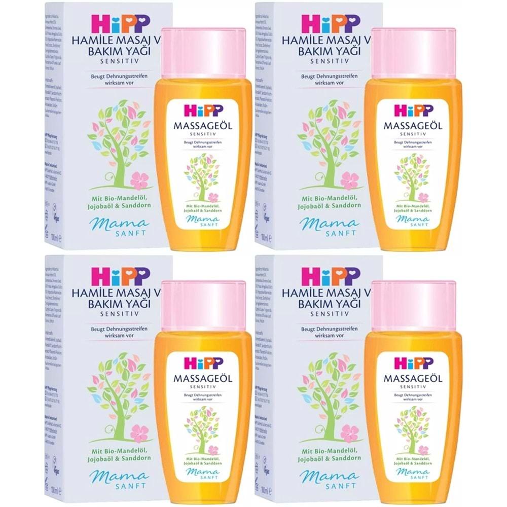 Hipp Mamasanft Hamile Masaj ve Bakım Yağı Sensıtıv 100ML (4 Lü Set)