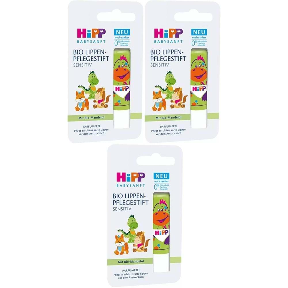 Hipp Babysanft Organik Dudak Nemlendiricisi Ultra Sensıtıv 4.8GR (Yeşil) (3 Lü Set)