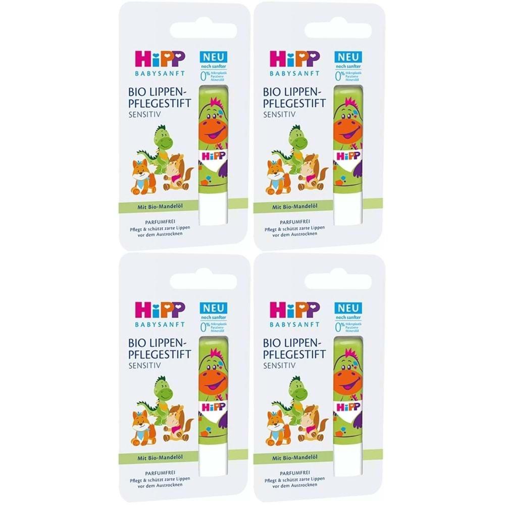 Hipp Babysanft Organik Dudak Nemlendiricisi Ultra Sensıtıv 4.8GR (Yeşil) (4 Lü Set)