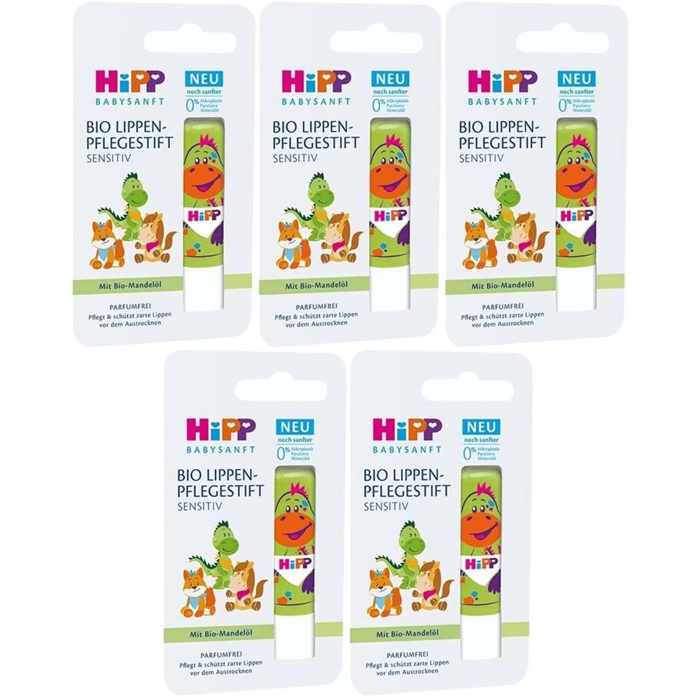 Hipp Babysanft Organik Dudak Nemlendiricisi Ultra Sensıtıv 4.8GR (Yeşil) (5 Li Set)