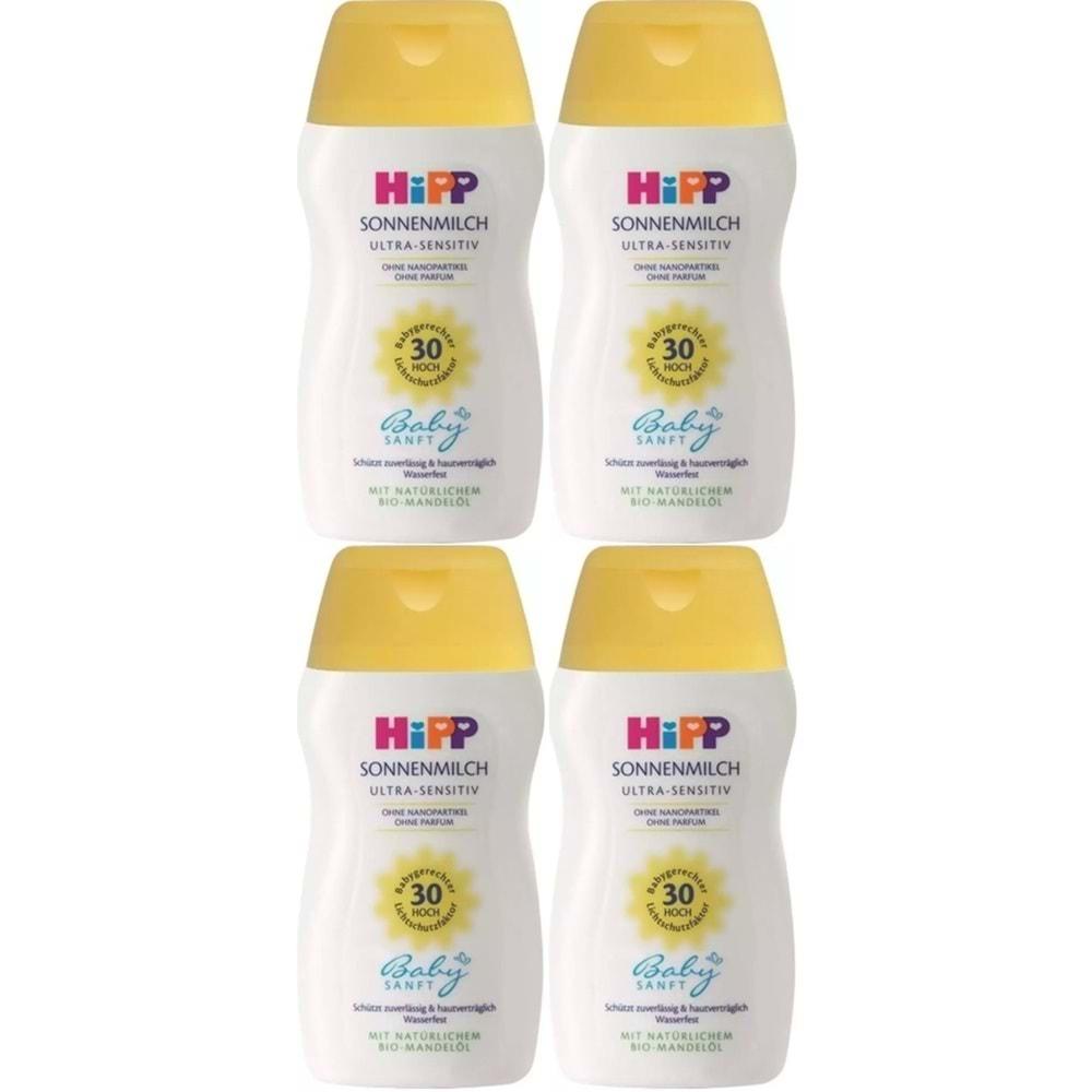 Hipp Babysanft Güneş Kremi -Yüz için Sonnen Gesıchtscreme 30 Faktör Ultra Sensıtıv 50ML (4 Lü Set)