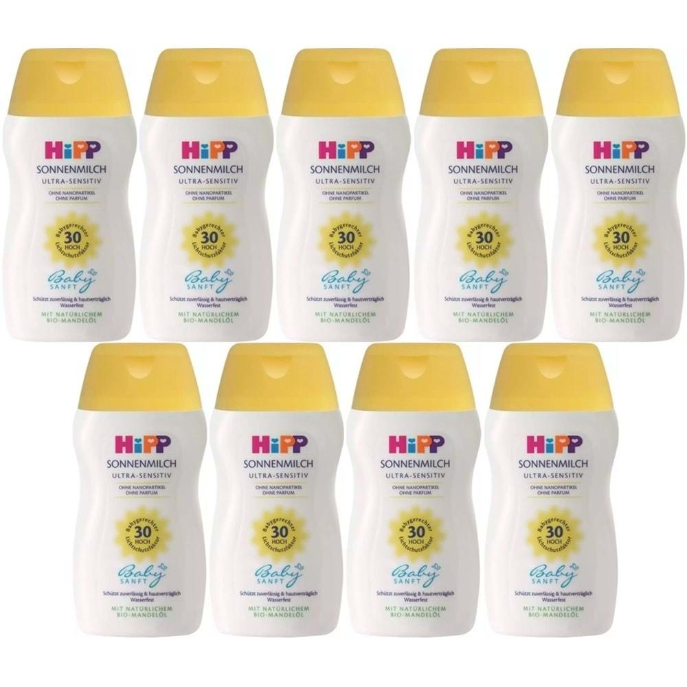 Hipp Babysanft Güneş Kremi -Yüz için Sonnen Gesıchtscreme 30 Faktör Ultra Sensıtıv 50ML (9 Lu Set)