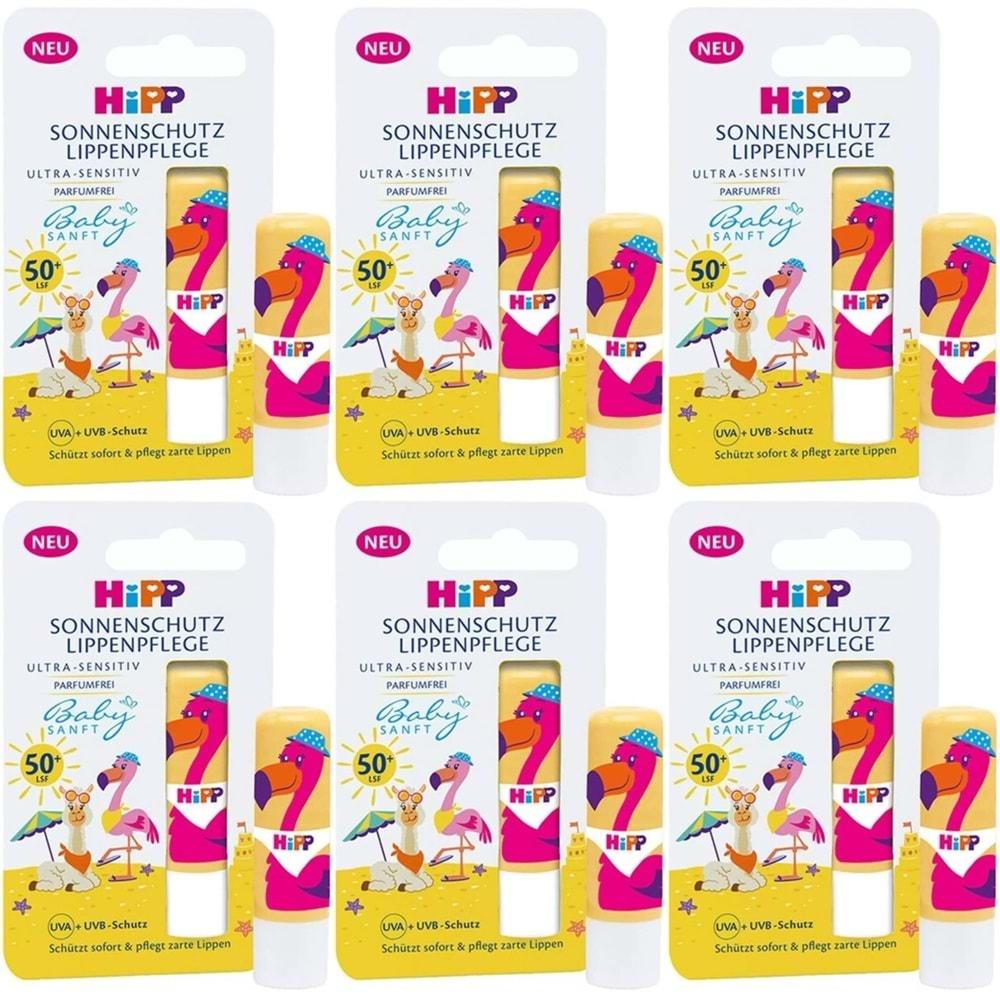 Hipp Babysanft Güneş Koruyucu Dudak Nemlendiricisi Ultra Sensıtıv 4.8GR (Sarı-Pembe) (6 Lı Set)