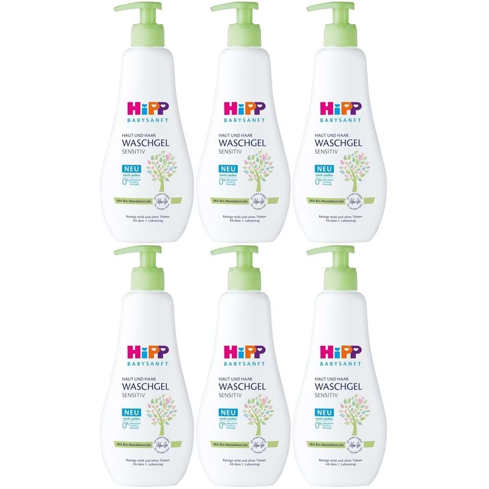 Hipp Babysanft Bebek Saç ve Vücut Banyo Jeli/Waschgel Sensıtıv 400ML (6 Lı Set)