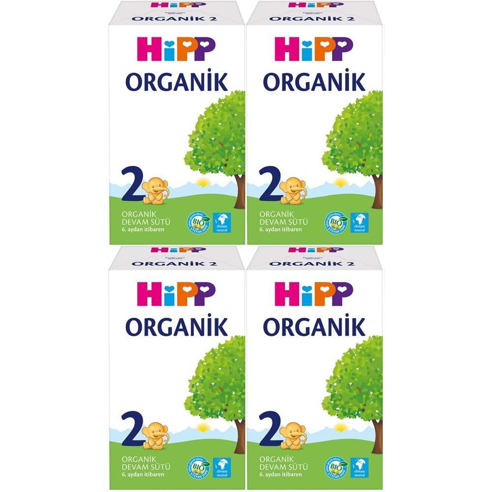 Hipp Organik Devam Sütü 600GR No:2 (6. Aydan İtibaren) (4 Lü Set)