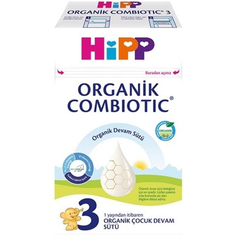Hipp Organik Combiotic Devam Sütü 600GR No:3 (1 Yaşından İtibaren) (4 Lü Set)