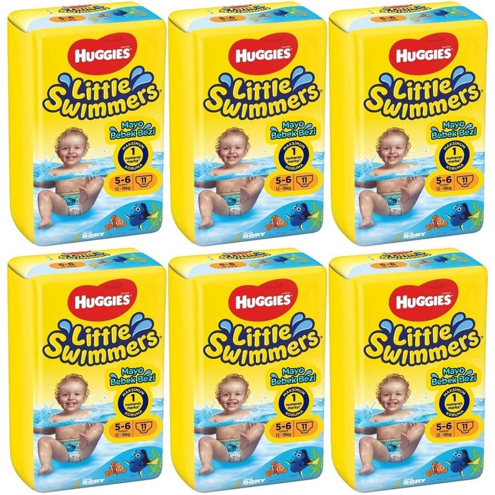 Huggıes Little Swımmers Mayo Bebek Bezi Beden:5-6 (12-18KG) 66 Adet (6PK*11)