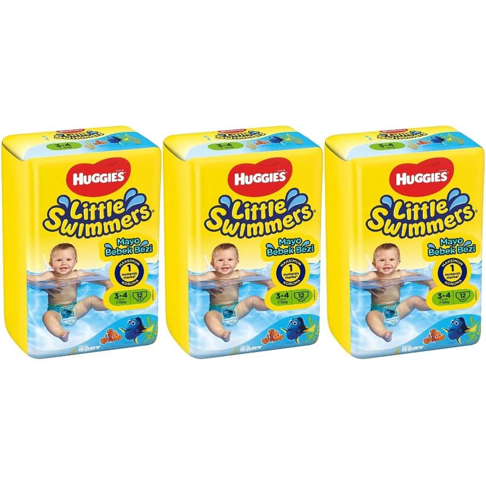 Huggıes Little Swımmers Mayo Bebek Bezi Beden:3-4 (7-15Kg) 36 Adet (3Pk*12)