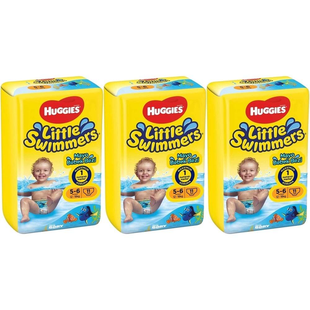 Huggıes Little Swımmers Mayo Bebek Bezi Beden:5-6 (12-18KG) 33 Adet (3PK*11)