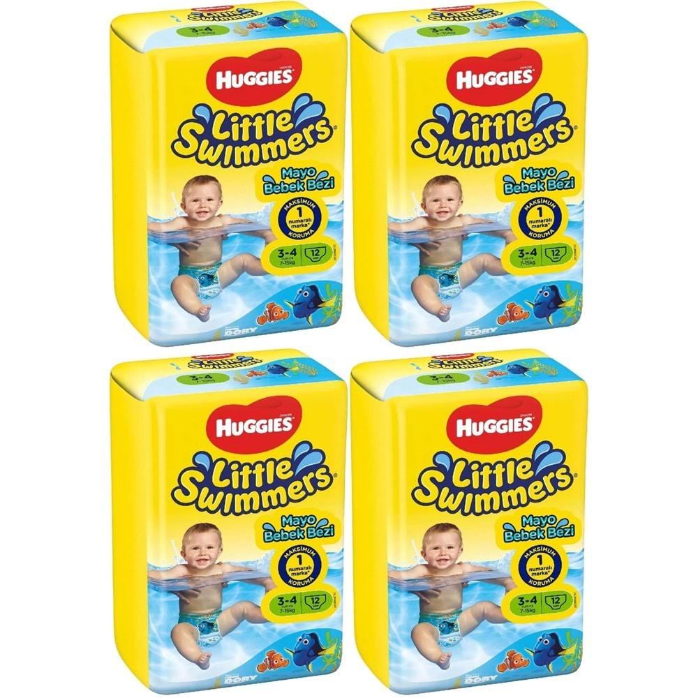 Huggıes Little Swımmers Mayo Bebek Bezi Beden:3-4 (7-15Kg) 48 Adet (4Pk*12)