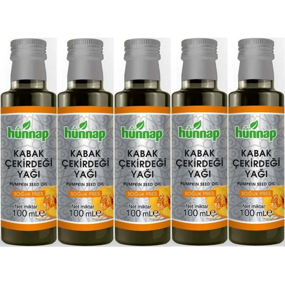 Hünnap Kabak Çekirdeği Yağı 100ML (Soğuk Press) (5 Li Set)