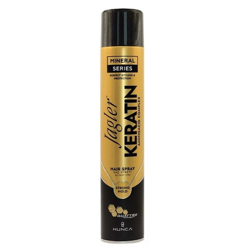 Jagler Saç Spreyi 400ML Keratinli Keratin Strong Hold - Minarelli - Ekstra Sert (4 Lü Set)