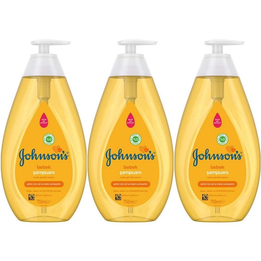 Johnsons Baby Bebek Şampuanı 750ML Klasik 3 Lü Set