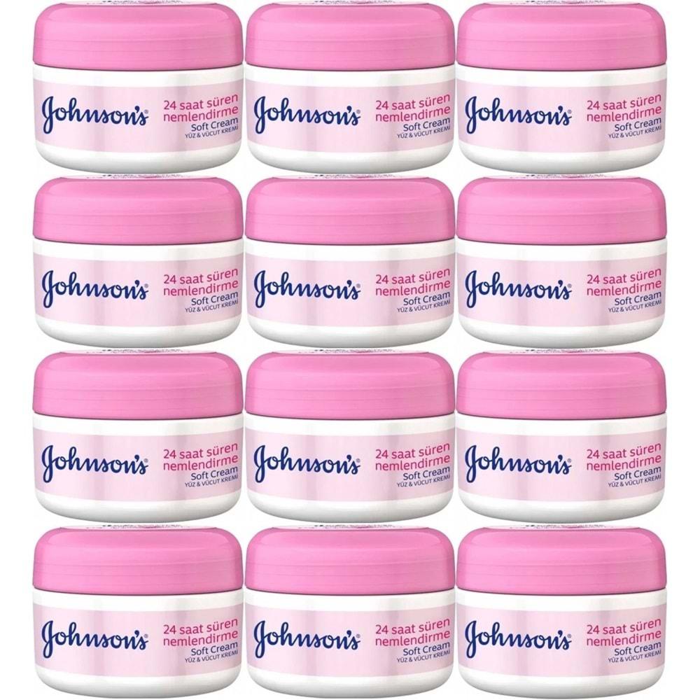 Johnsons Soft Nemlendirici Yüz ve Vücut Kremi 200ML (12 Li Set)