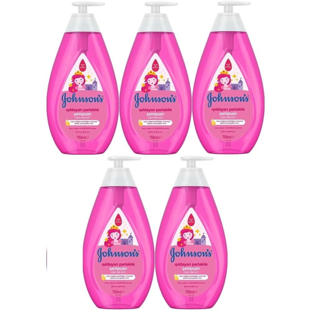 Johnsons Baby Bebek Şampuanı 750ML Işıldayan Parlaklık (5 Li Set)