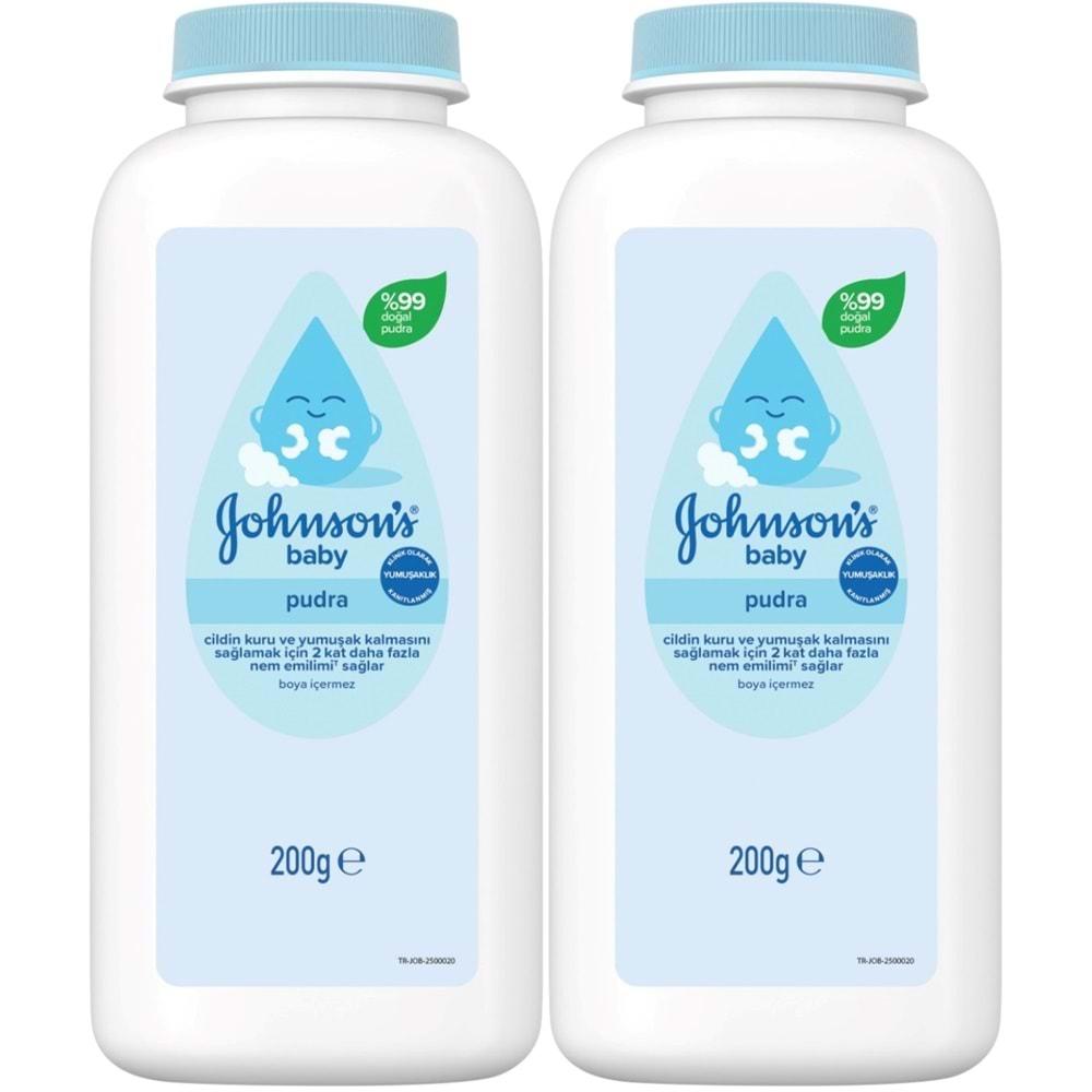 Johnsons Baby Bebek Pudrası 200GR Klasik (%99 Doğal) (2 Li Set)