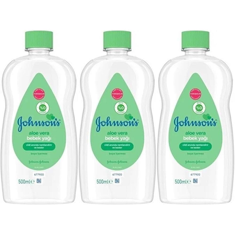 Johnsons Baby Bebek Yağı 500ML Aloe Vera (3 Lü Set)
