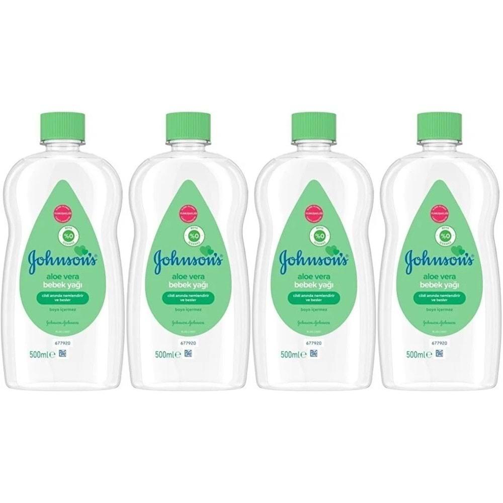 Johnsons Baby Bebek Yağı 500ML Aloe Vera (4 Lü Set)