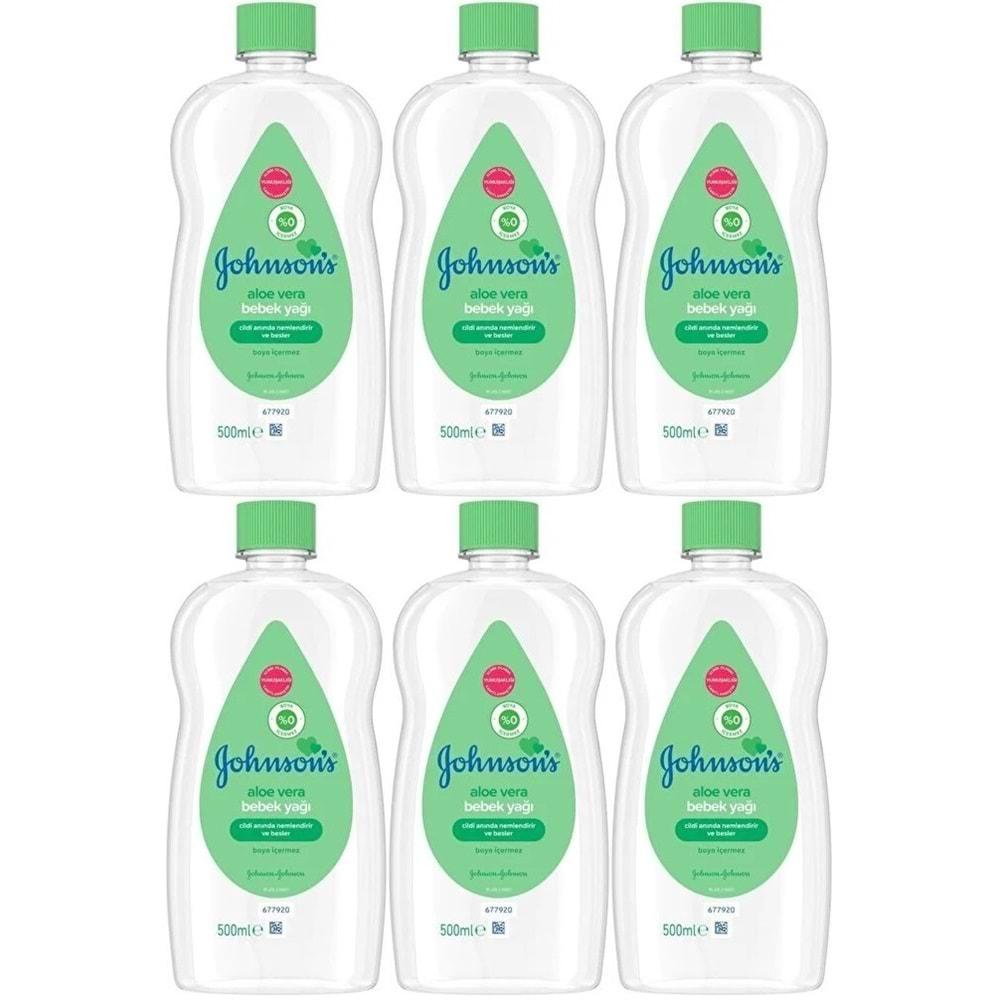 Johnsons Baby Bebek Yağı 500ML Aloe Vera (6 Lı Set)