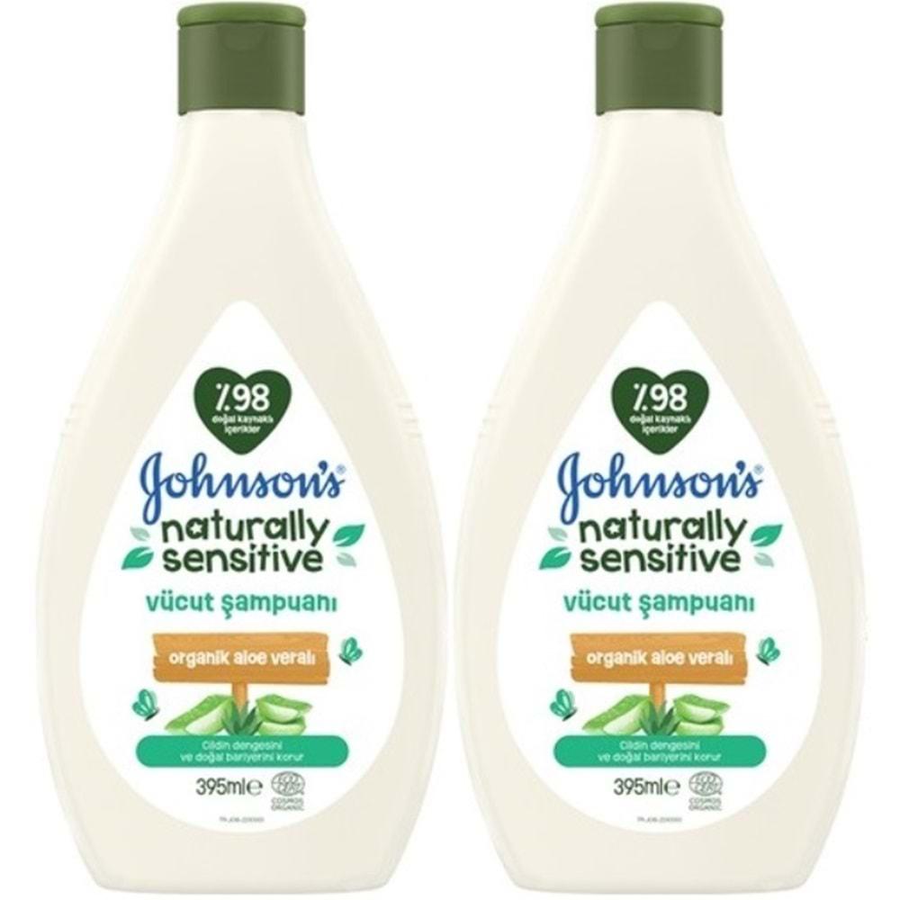 Johnsons Baby Vücut Şampuanı 395ML Natural Sensitive (Organik Aloe Veralı) (2 Li Set)