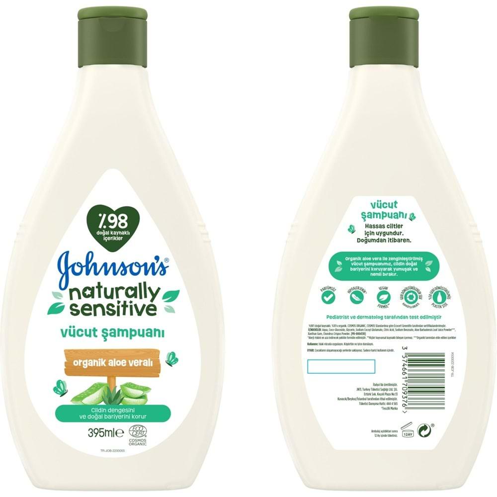 Johnsons Baby Vücut Şampuanı 395ML Natural Sensitive (Organik Aloe Veralı) (6 Lı Set)