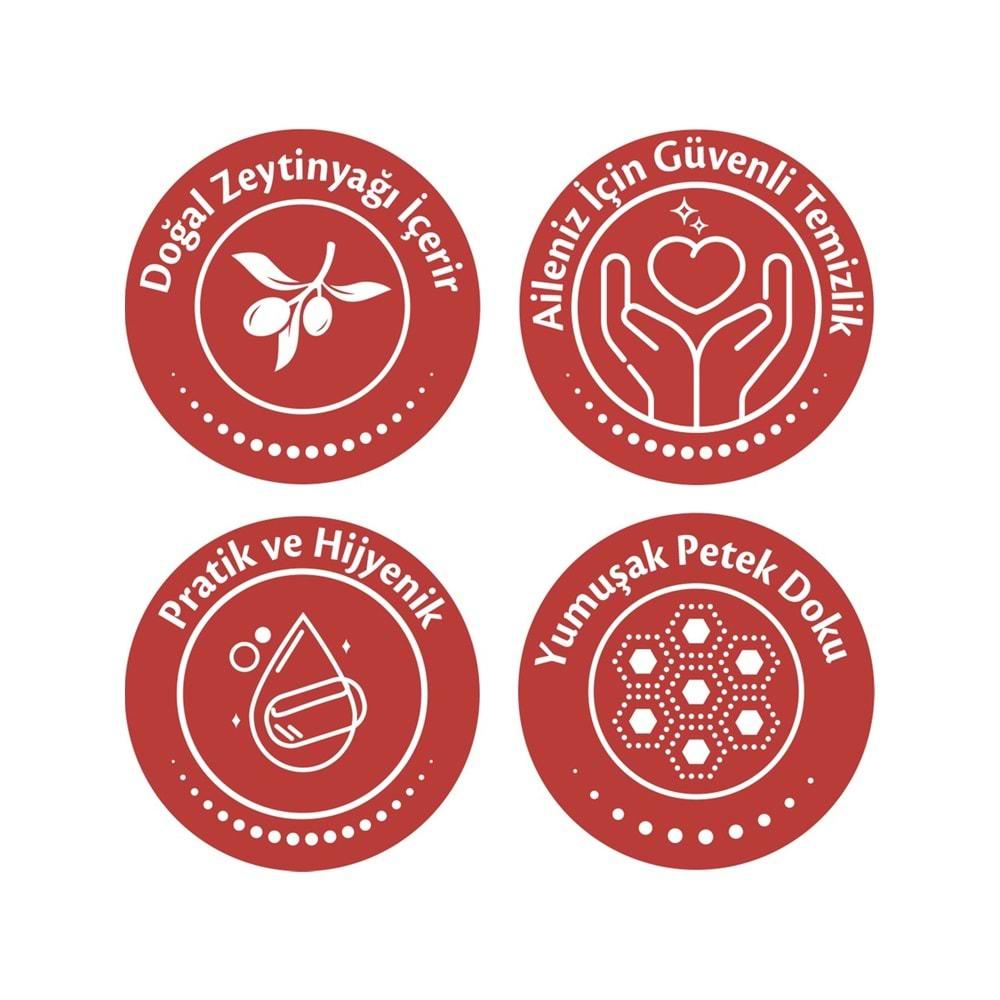 Komili Islak Havlu Mendil 90 Yaprak Karma 4 Lü Set (Okyanus Esintisi-Gül Kokulu) 360 Yaprak