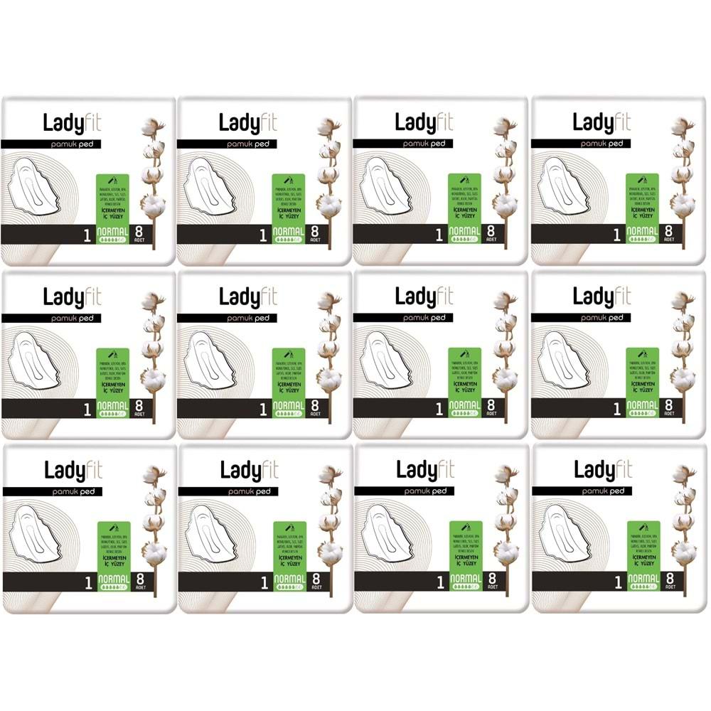 Ladyfit Pamuk Ped Normal 12 Li Set (İç Adet 96) (12PK*8)