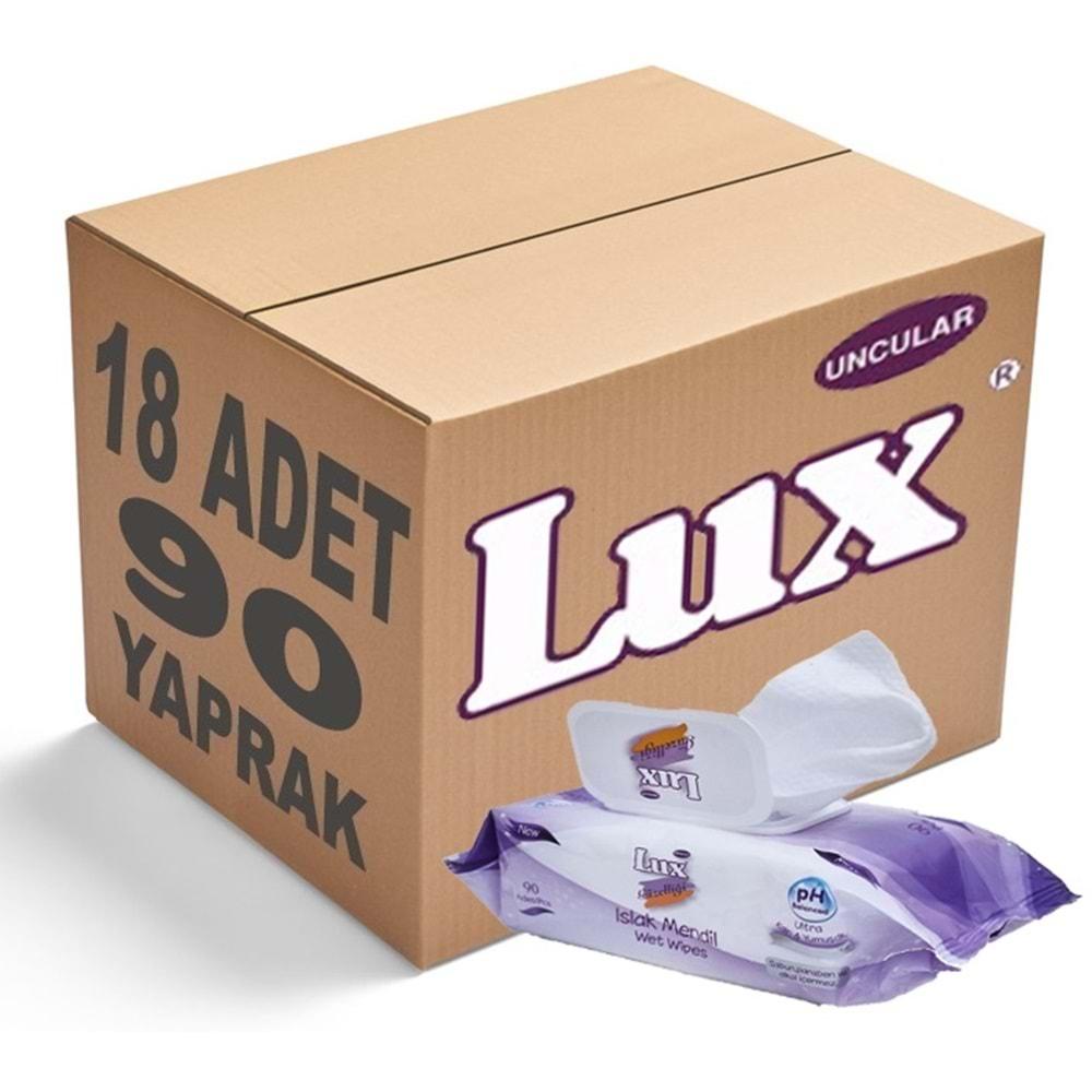 Lux Islak Havlu Mendil 90 Yaprak Klasik (18 Li Set) Plastik Kapaklı