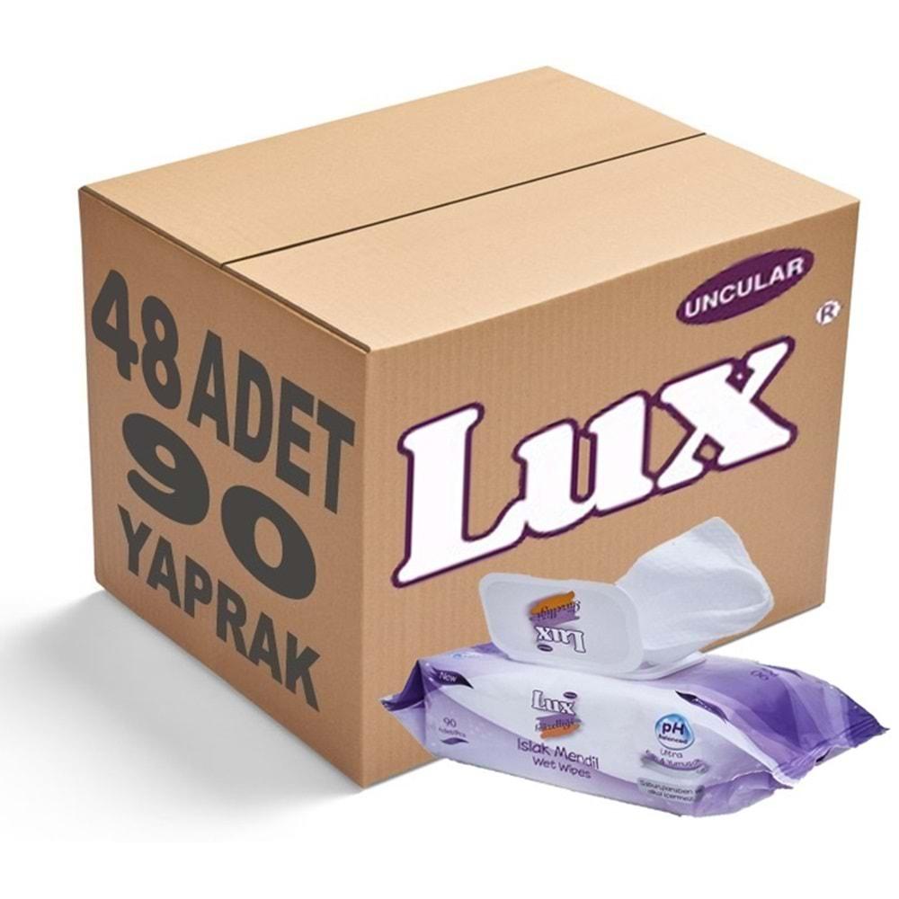 Lux Islak Havlu Mendil 90 Yaprak Klasik (48 Li Set) Plastik Kapaklı