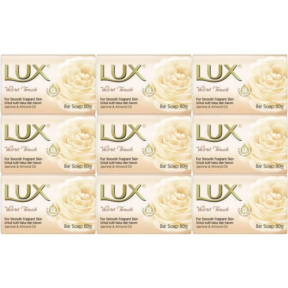Lux Sabun 80GR Velvet Touch (Kadife Dokunuş) (9 Lu Set)