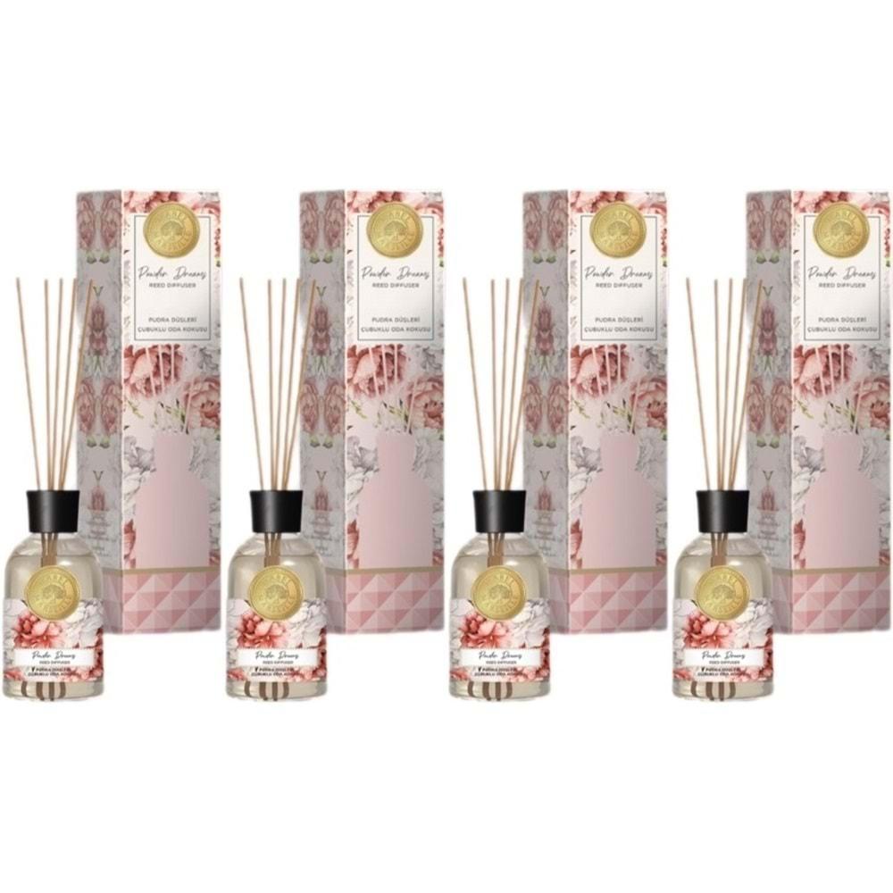 Mabel Marseılle Çubuklu Oda Parfümü 100ML Pudra Düşleri (4 Lü Set)