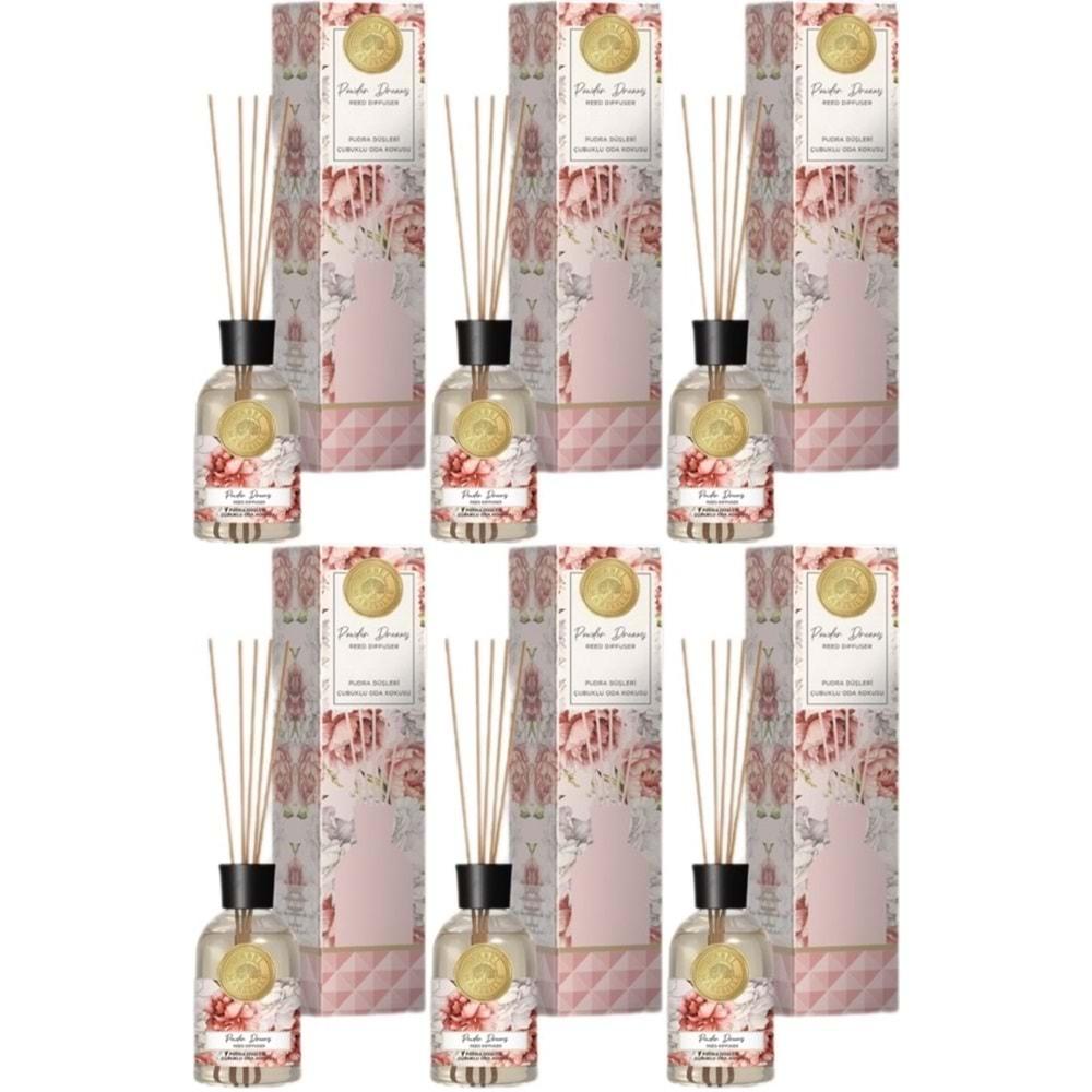 Mabel Marseılle Çubuklu Oda Parfümü 100ML Pudra Düşleri (6 Lı Set)