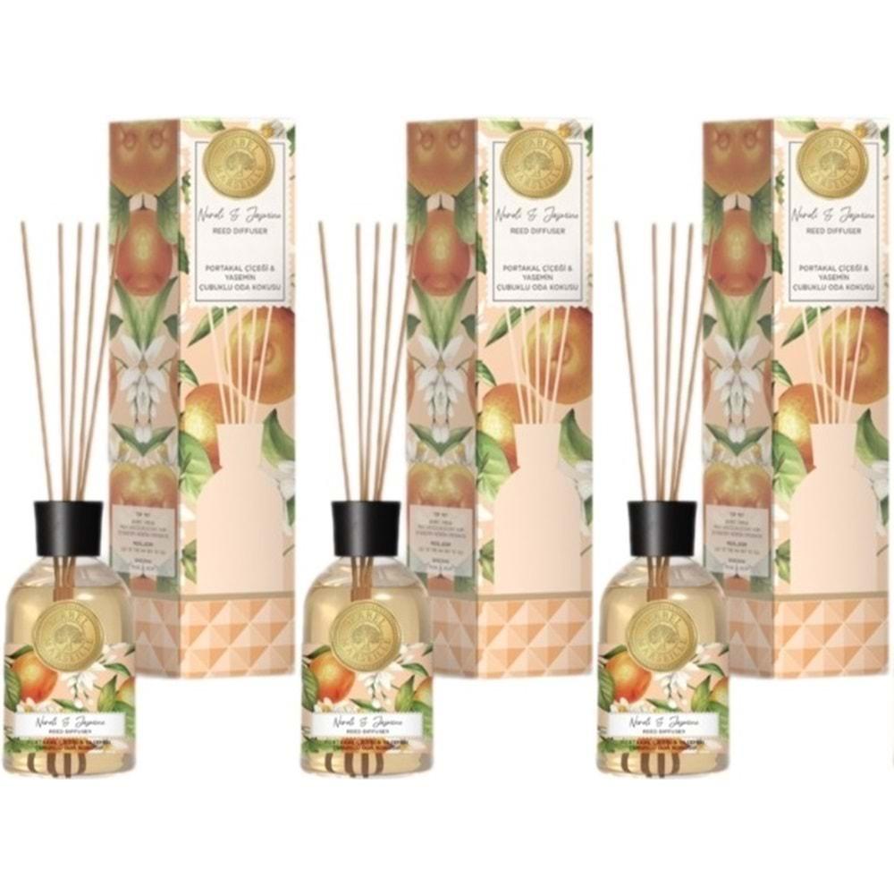 Mabel Marseılle Çubuklu Oda Parfümü 100ML Portakal Çiçeği & Yasemin (3 Lü Set)