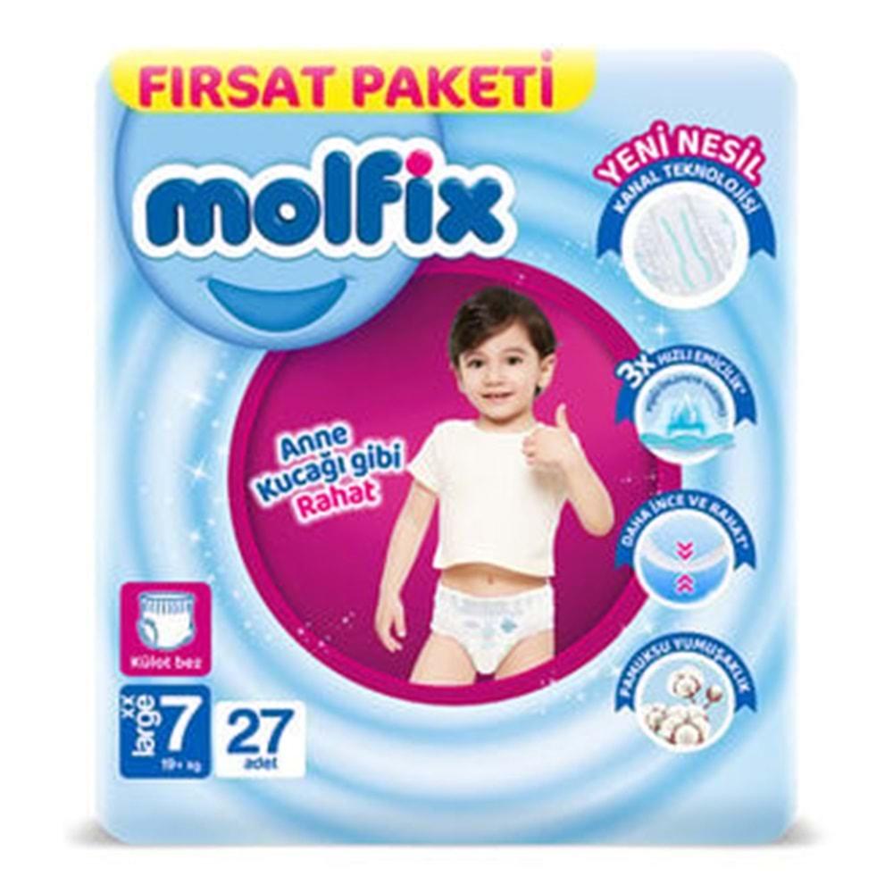 Molfix Külot Bebek Bezi Beden:7 (19+KG) XX Large 162 Adet Ekstra Fırsat Pk