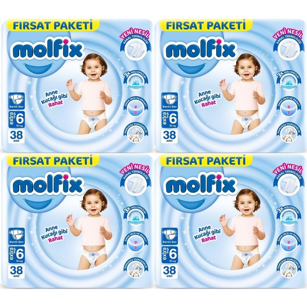 Molfix Bebek Bezi Beden:6 (15+KG) Extra Large 152 Adet Avantaj Fırsat Pk