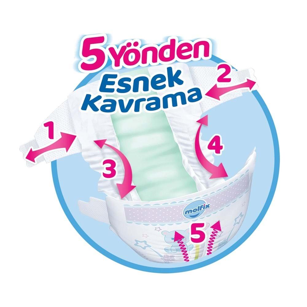 Molfix Bebek Bezi Beden:1 (2-5KG) Yeni Doğan 164 Adet Ekonomik Fırsat Pk + 3 Adet Islak Mendil