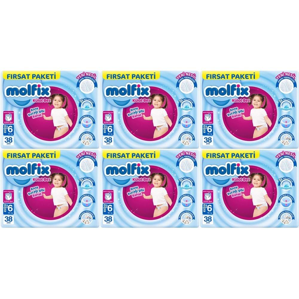 Molfix Külot Bebek Bezi 6 Beden 15+ KG Extra Large 228 Adet Ekstra Fırsat Pk