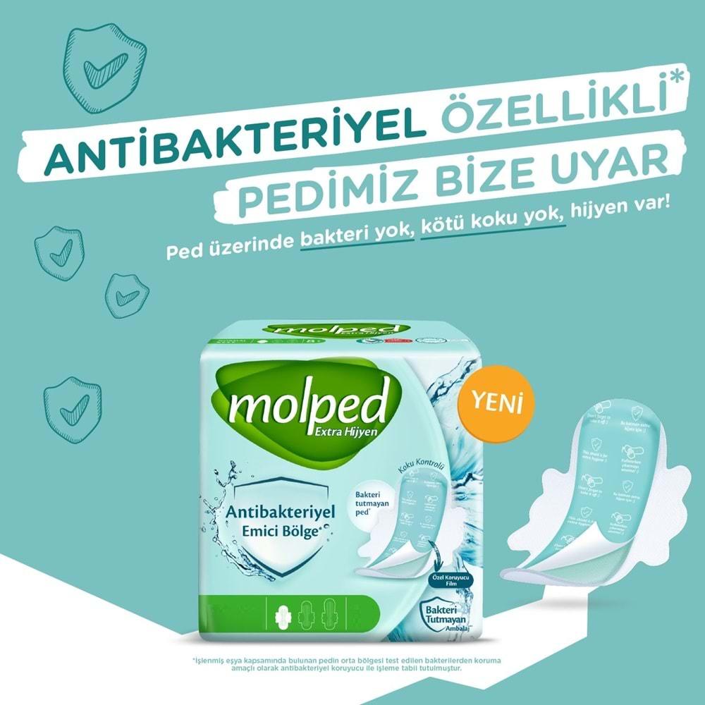 Molped Antibakteriyel Hijyenik Ped Uzun 120 Adet Süper Ekonomik Pk (6PK*20)