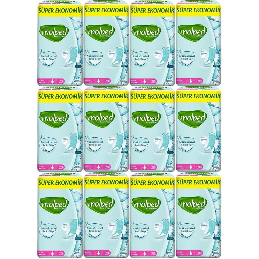 Molped Antibakteriyel Hijyenik Ped Uzun 240 Adet Süper Ekonomik Pk (12PK*20)