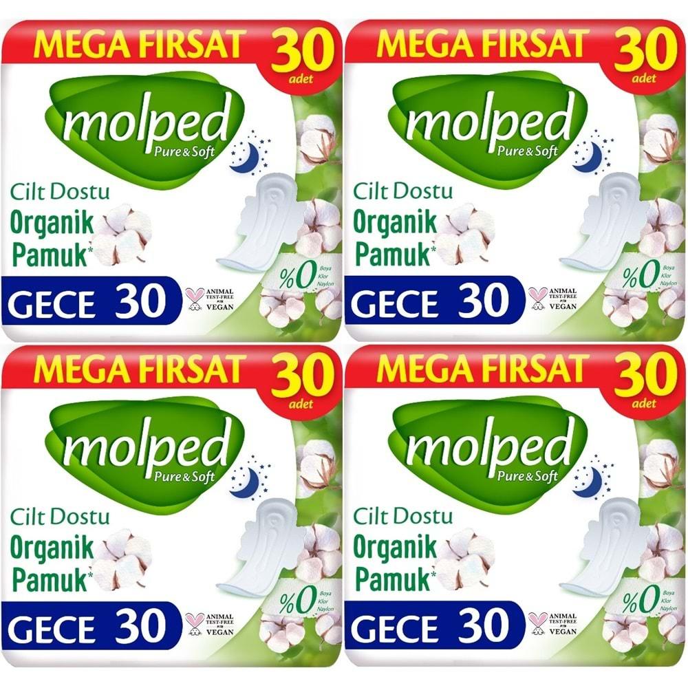 Molped Pure&Soft Hijyenik Ped Gece 120 (4PK*30) Adet Mega Pk