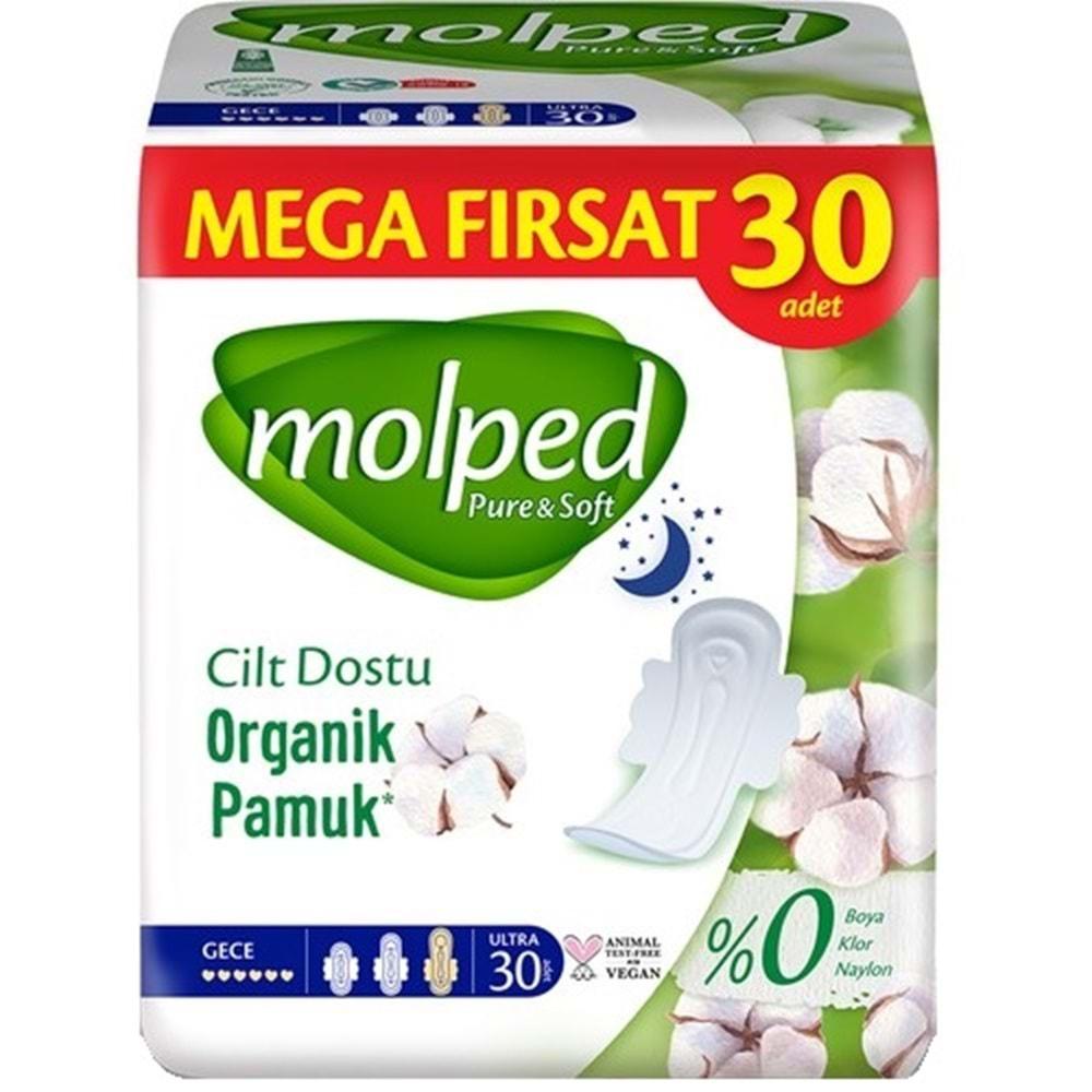 Molped Pure&Soft Hijyenik Ped Gece 120 (4PK*30) Adet Mega Pk