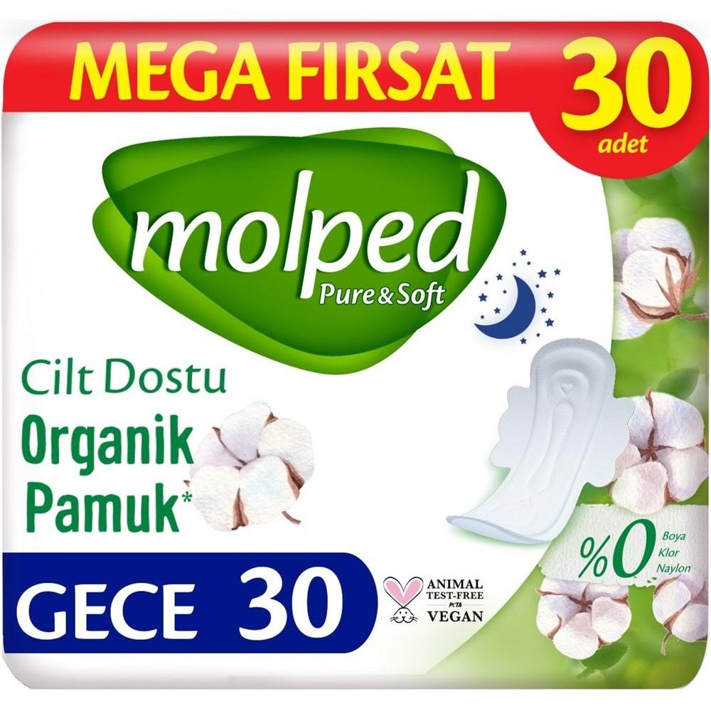 Molped Pure&Soft Hijyenik Ped Gece 120 (4PK*30) Adet Mega Pk