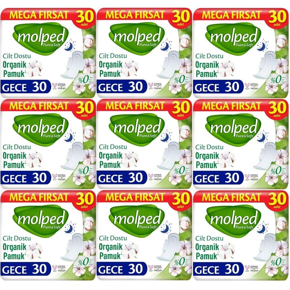 Molped Pure&Soft Hijyenik Ped Gece 270 (9PK*30) Adet Mega Pk