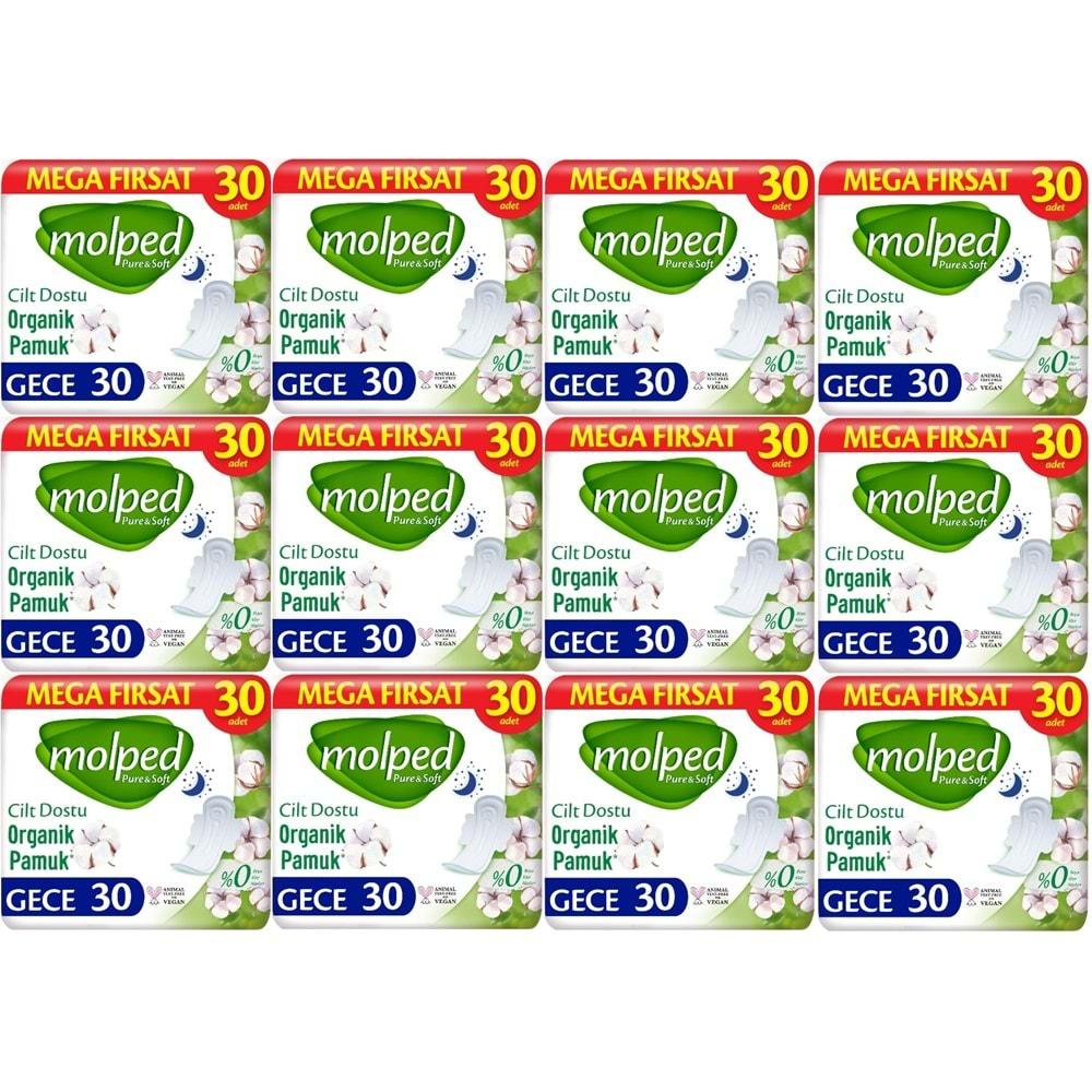 Molped Pure&Soft Hijyenik Ped Gece 360 (12PK*30) Adet Mega Pk