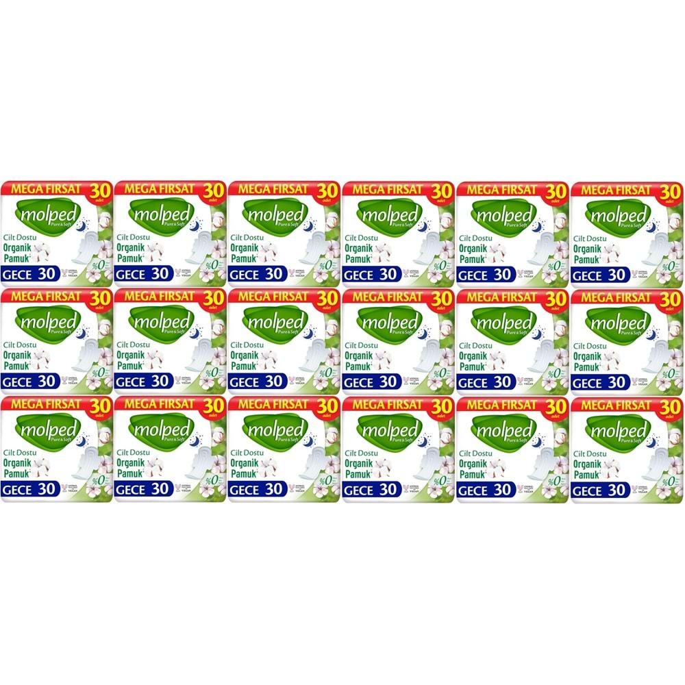 Molped Pure&Soft Hijyenik Ped Gece 540 (18PK*30) Adet Mega Pk