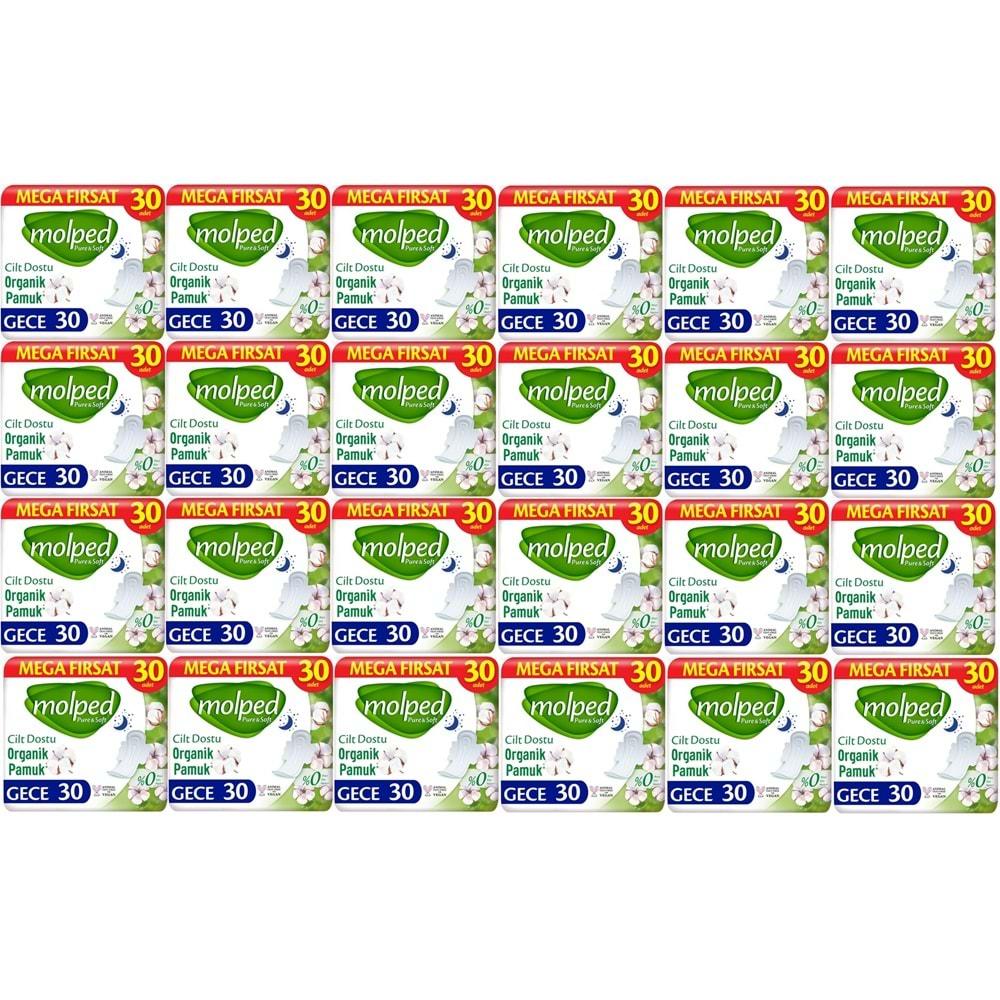 Molped Pure&Soft Hijyenik Ped Gece 720 (24PK*30) Adet Mega Pk