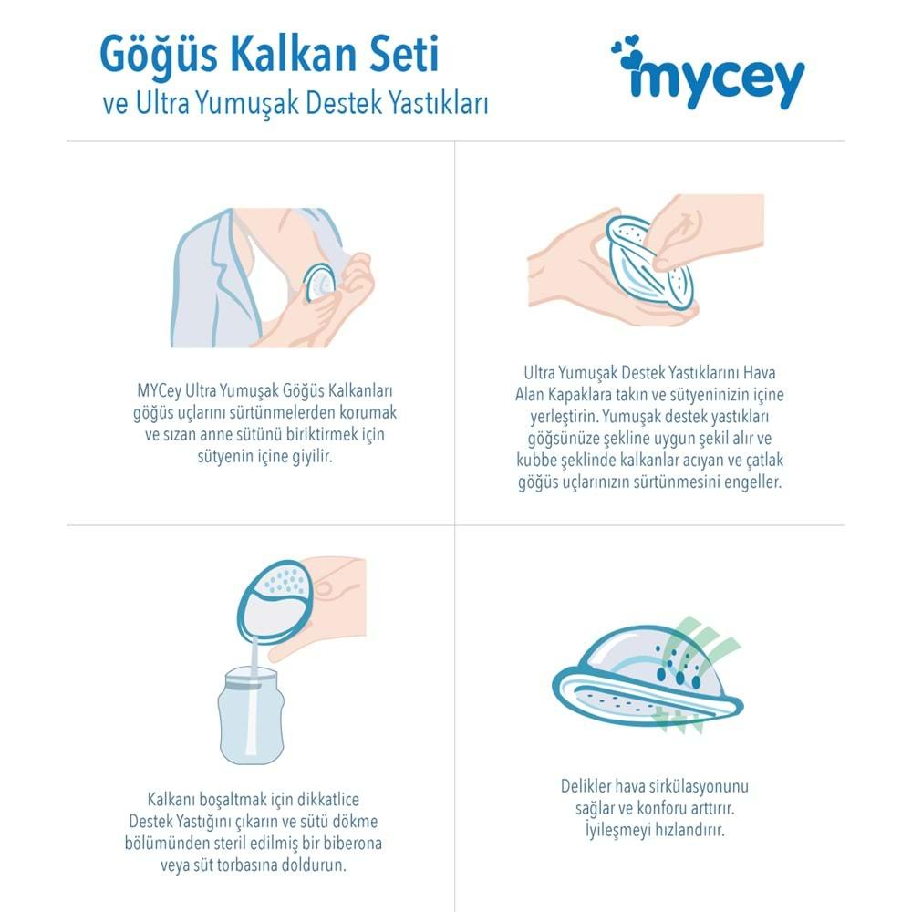 Mycey Ultra Yumuşak Göğüs Kalkanı Seti (3 Lü Set)